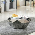 living room diamond shape stainless steel coffee table